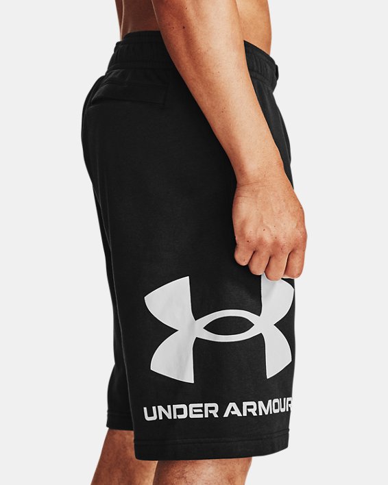 Men's UA Rival Fleece Big Logo Shorts in Black image number 2